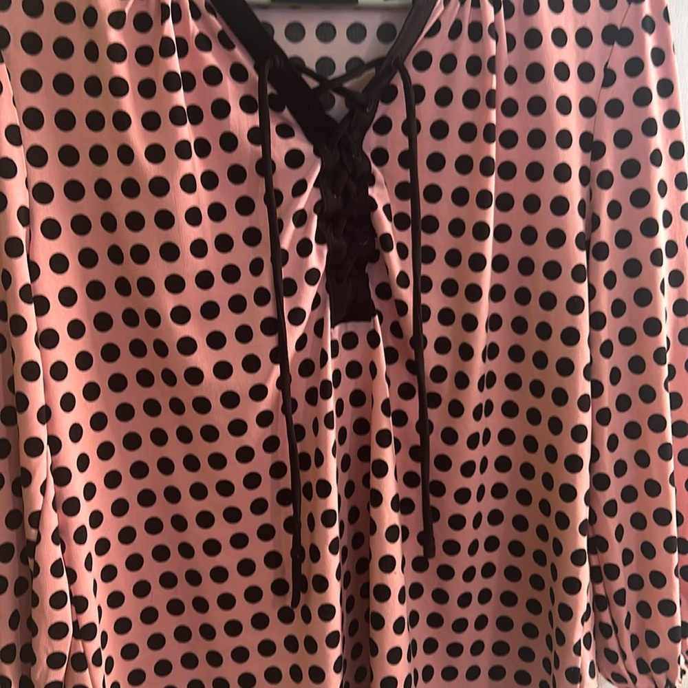 Pink Polka Dot Women's Top